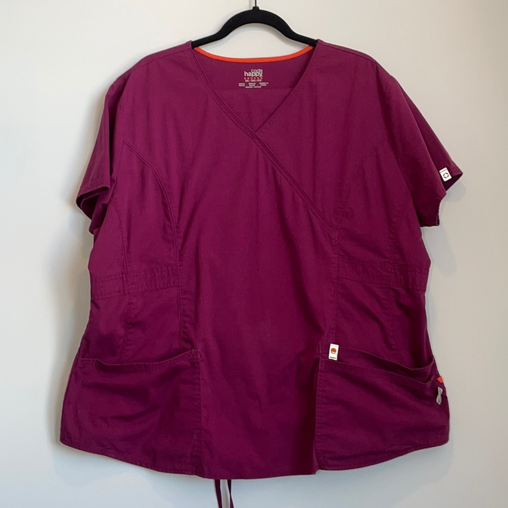 CodeHappy burgundy scrub set